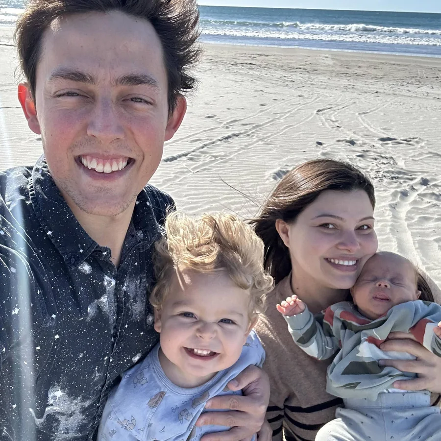 Stiaan Viljoen with his wife and eldest son